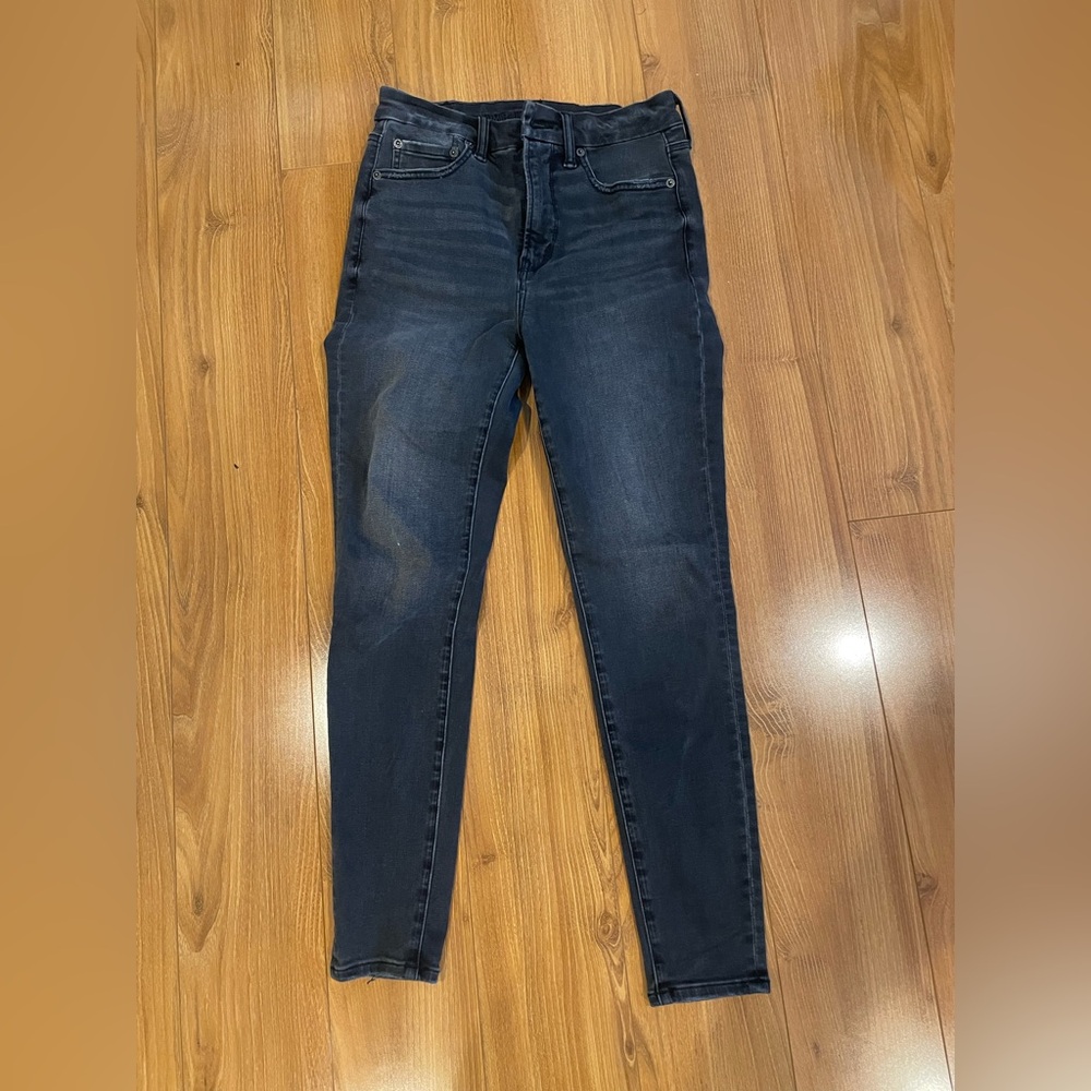 Black washed high waisted jeans